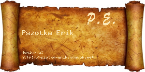 Pszotka Erik névjegykártya